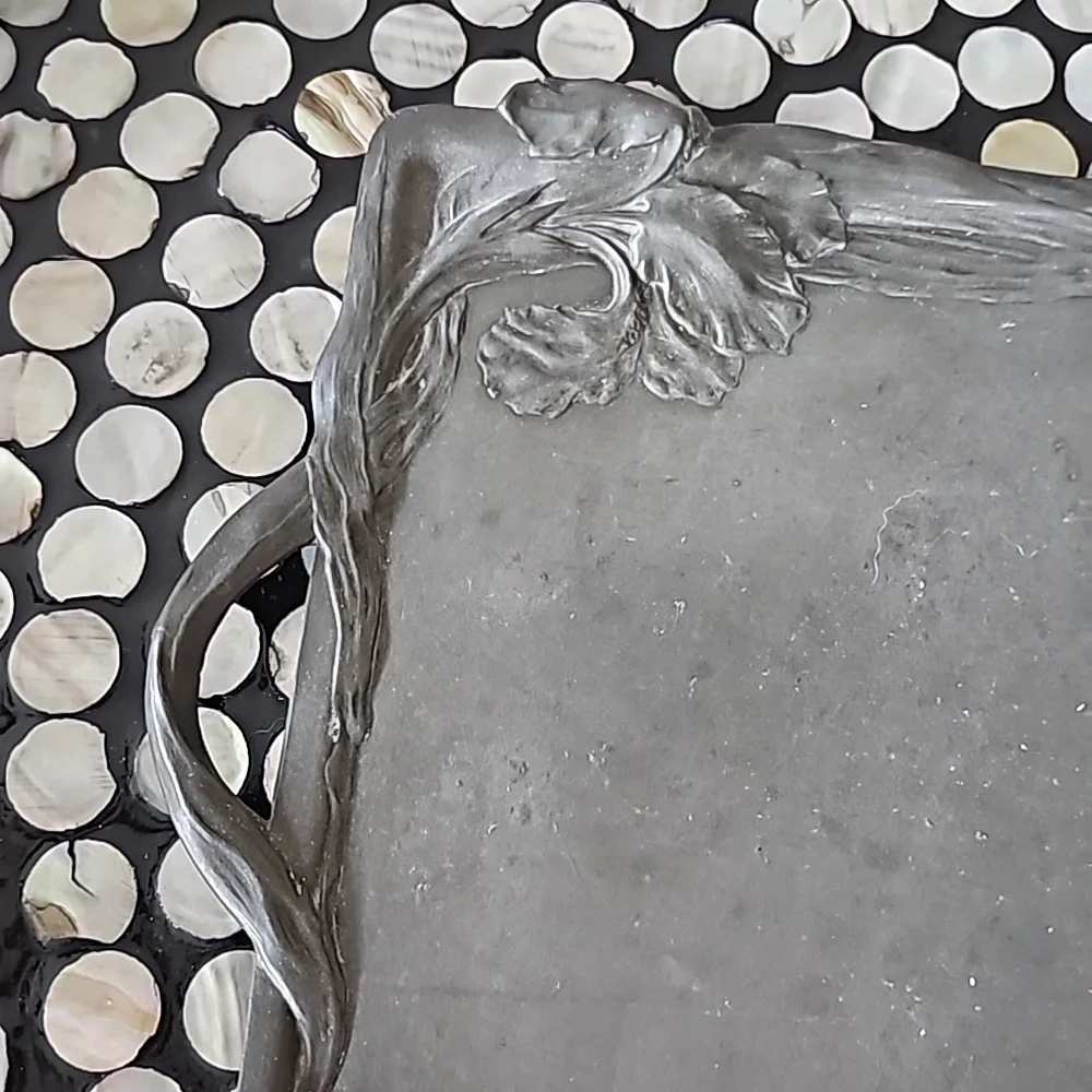 Antique Art Nouveau KAYSERZINN Pewter Tray - Picture 2 of 8